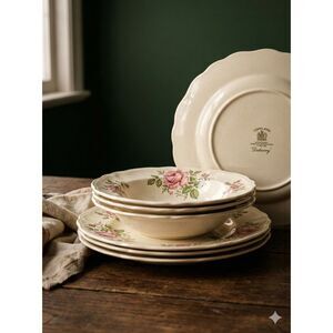 Vintage Copeland Spode Dubarry Set Service for 8 Soup Bowls Plates & Breakfast